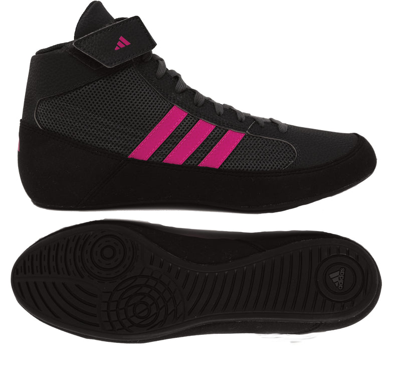 Men's Adidas HVC 2 Wrestling Shoes - BLK/HPIN