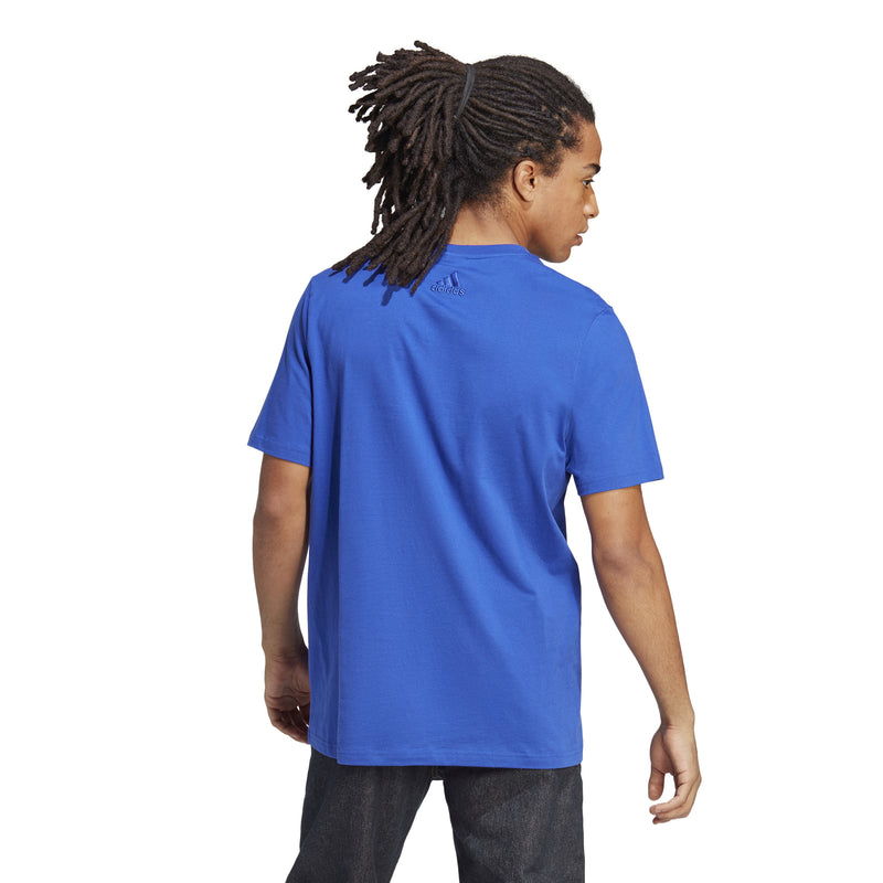 Men's Adidas Single Jersey Logo T-Shirt - BLUE