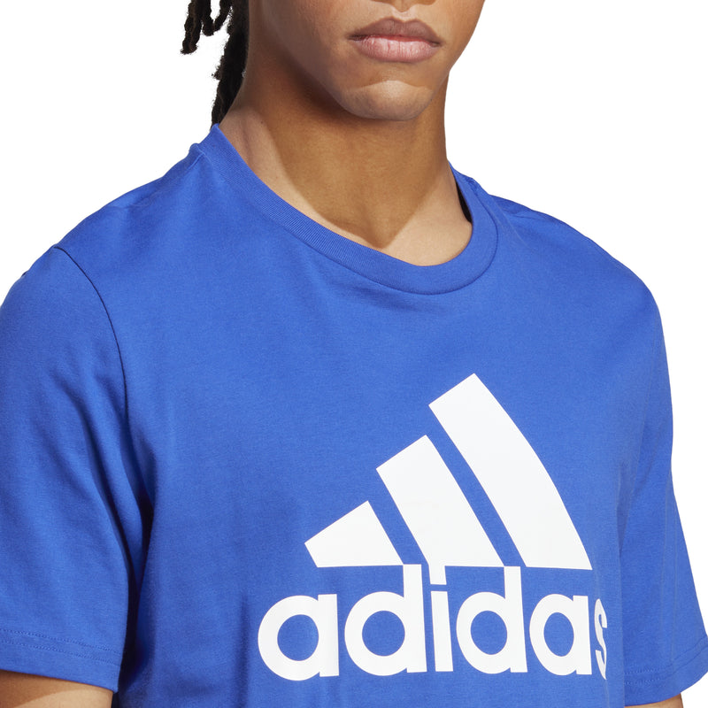 Men's Adidas Single Jersey Logo T-Shirt - BLUE