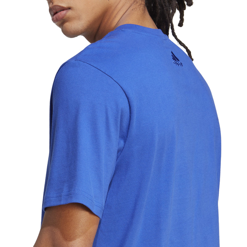 Men's Adidas Single Jersey Logo T-Shirt - BLUE