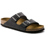 Men's Birkenstock Arizona Oiled Leather Sandal - Black - BLACK