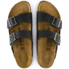 Men's Birkenstock Arizona Oiled Leather Sandal - Black - BLACK