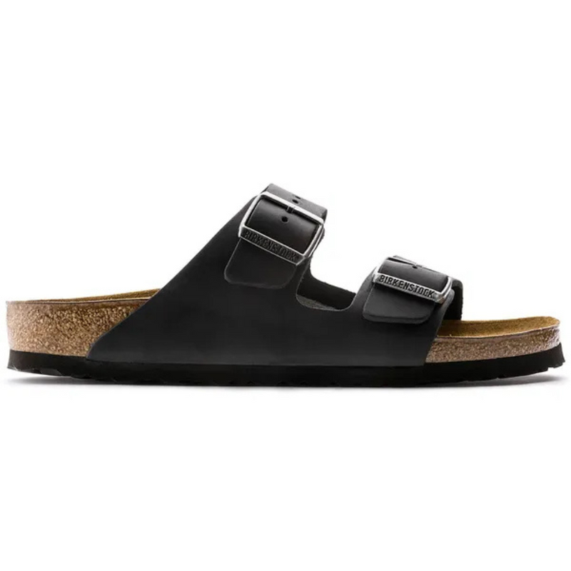 Men's Birkenstock Arizona Oiled Leather Sandal - Black - BLACK