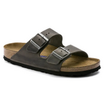 Men's Birkenstock Arizona Soft Footbed Oiled Leather Sandal - Iron - IRON