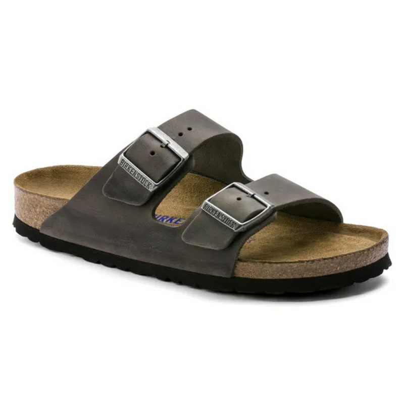Men's Birkenstock Arizona Soft Footbed Oiled Leather Sandal - Iron - IRON