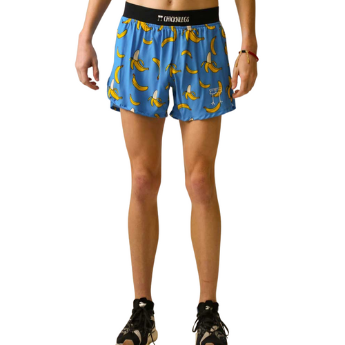 Men's ChicknLegs Blue Banannas 4" Half Split Running Shorts