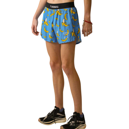 Men's ChicknLegs Blue Banannas 4" Half Split Running Shorts