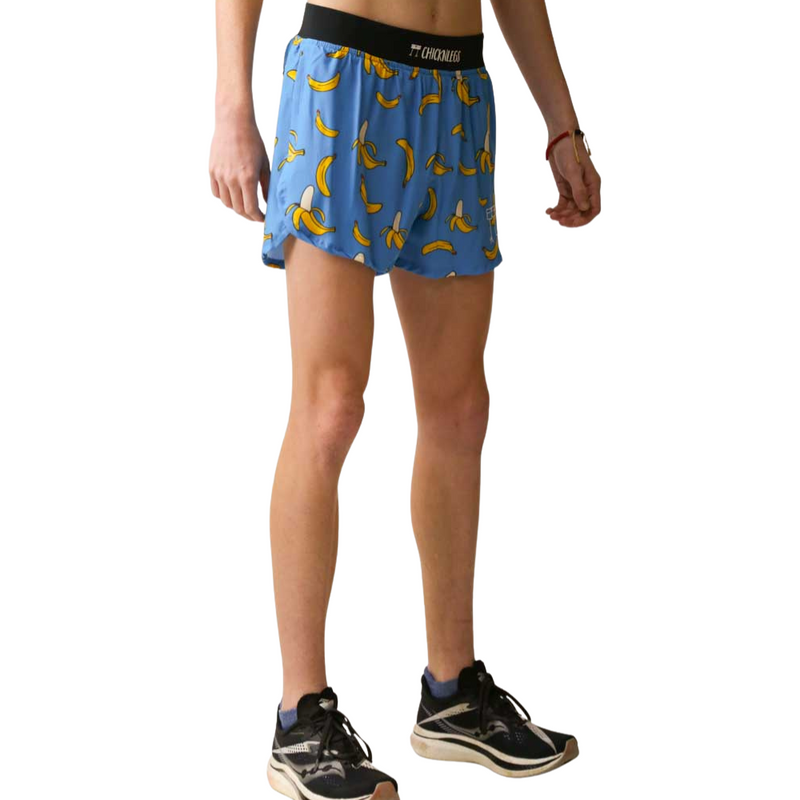 Men's ChicknLegs Blue Banannas 4" Half Split Running Shorts
