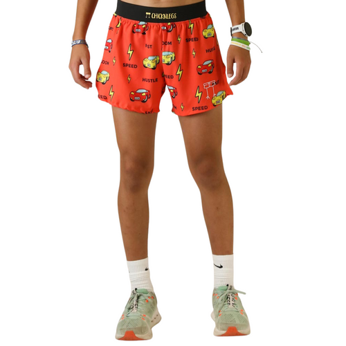 Men's ChicknLegs Cars 4" Half Split Running Shorts
