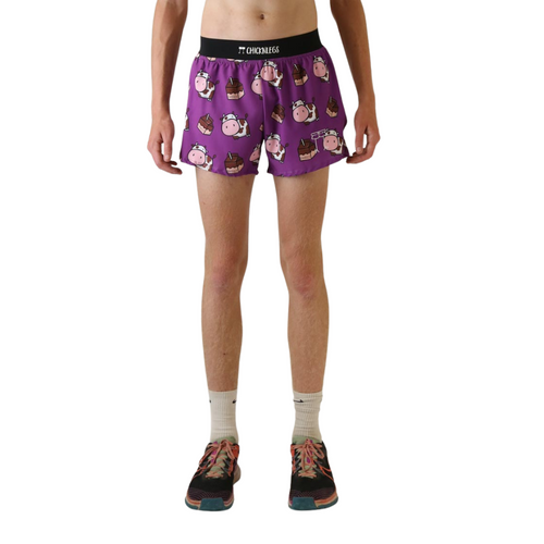 Men's ChicknLegs Choccy Cows 4" Half Split Running Shorts