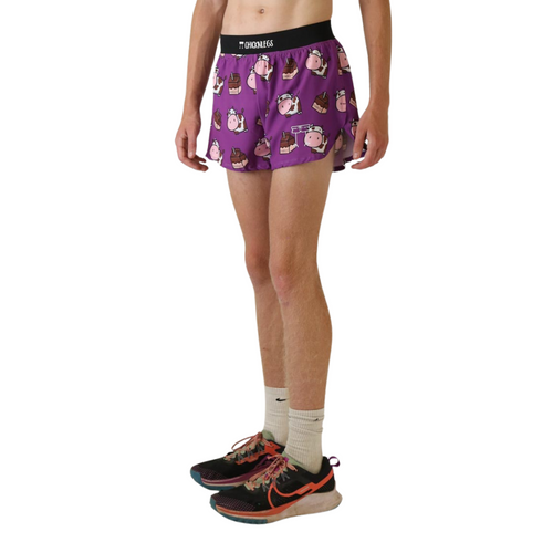 Men's ChicknLegs Choccy Cows 4" Half Split Running Shorts
