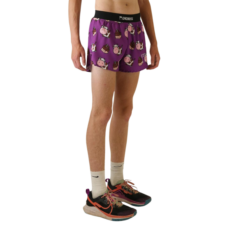 Men's ChicknLegs Choccy Cows 4" Half Split Running Shorts