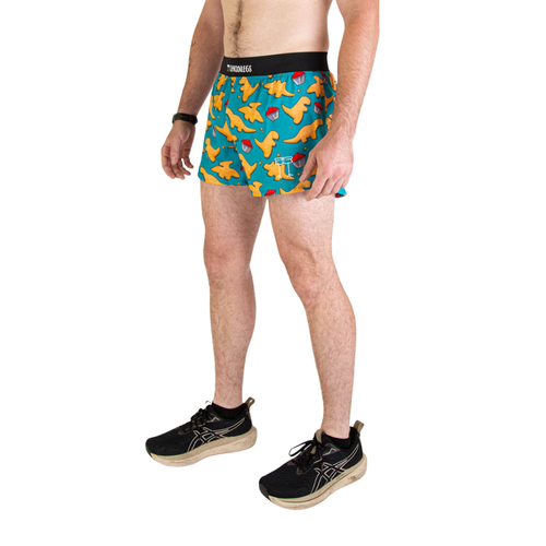 Men's ChicknLegs Dino-Sore 4" Half Split Running Shorts