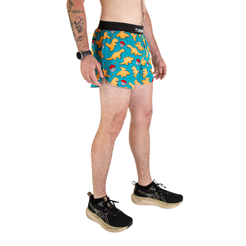 Men's ChicknLegs Dino-Sore 4" Half Split Running Shorts