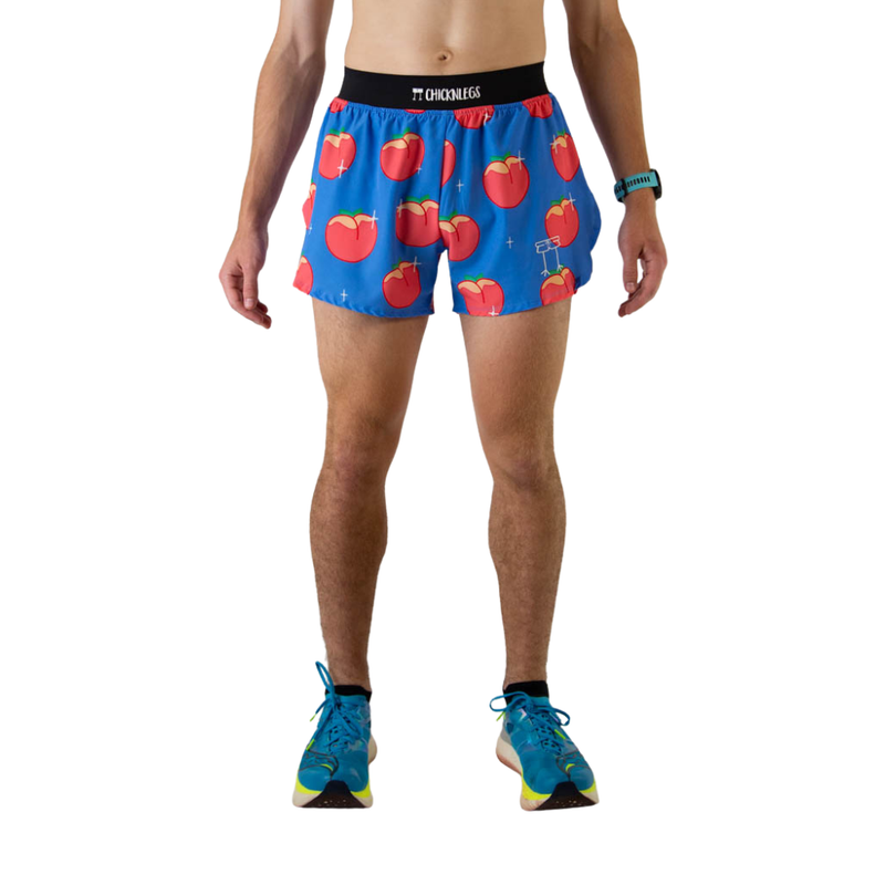 Men's ChicknLegs Peaches 4" Half Split Running Shorts - PEACHES