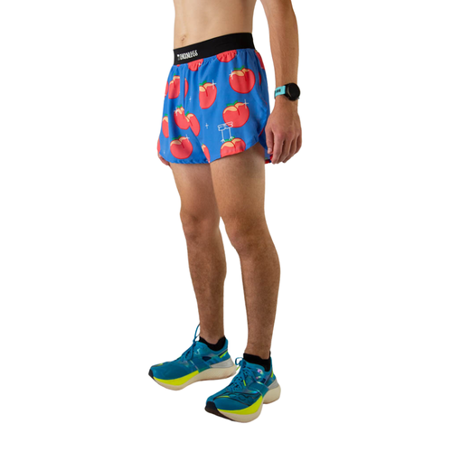 Men's ChicknLegs Peaches 4" Half Split Running Shorts - PEACHES