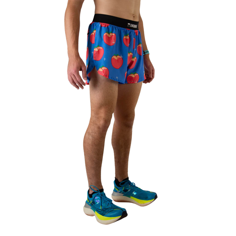 Men's ChicknLegs Peaches 4" Half Split Running Shorts - PEACHES