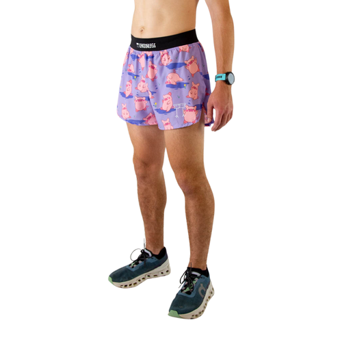 Men's ChicknLegs Pigs 4" Half Split Running Shorts - PIGS
