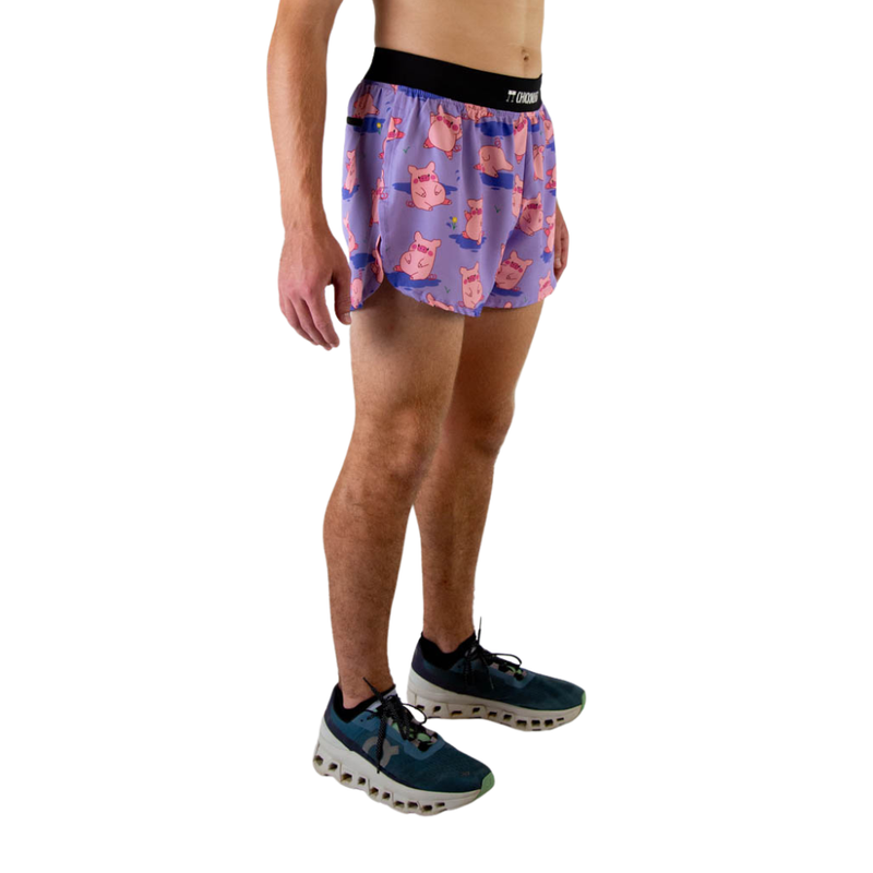 Men's ChicknLegs Pigs 4" Half Split Running Shorts - PIGS