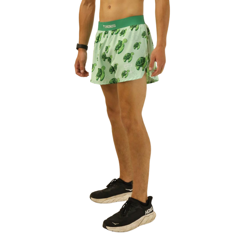 Men's ChicknLegs Sea Turtles 4" Half Split Running Shorts
