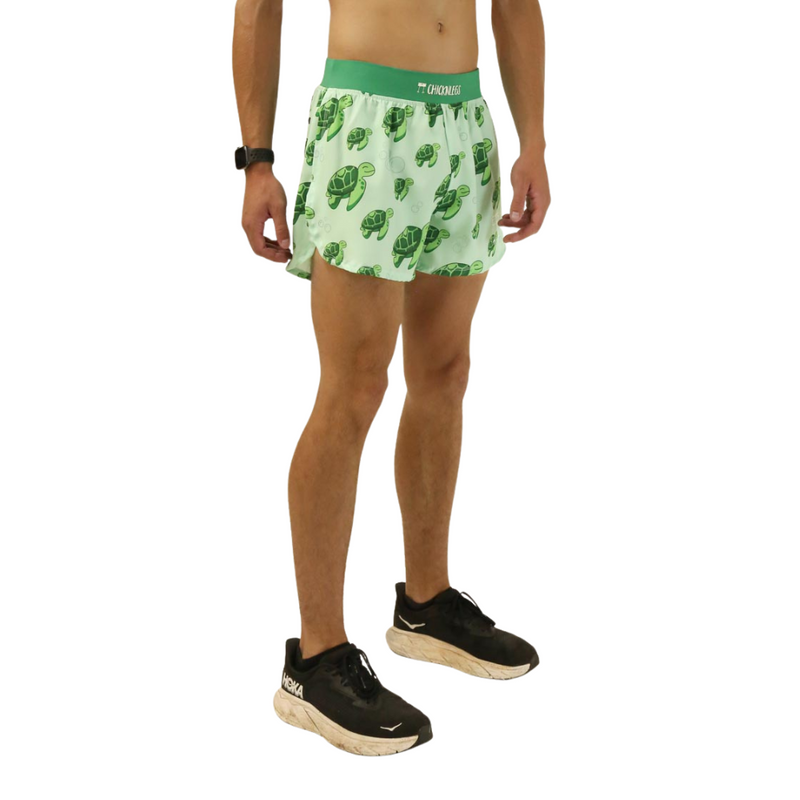 Men's ChicknLegs Sea Turtles 4" Half Split Running Shorts