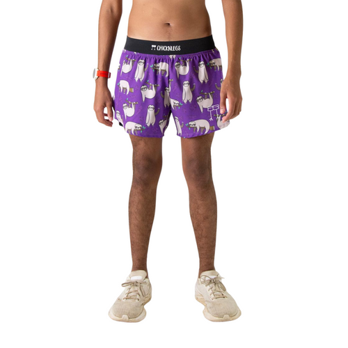 Men's ChicknLegs Sloth 4" Half Split Running Shorts