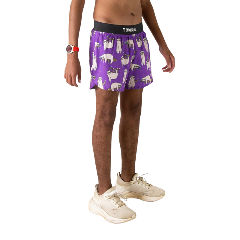 Men's ChicknLegs Sloth 4" Half Split Running Shorts