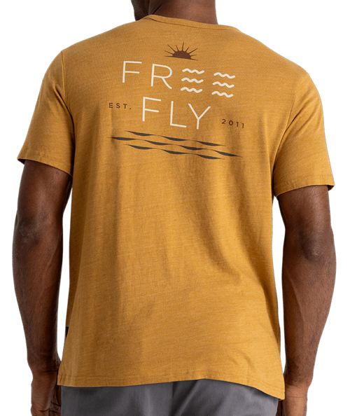 Men's Free Fly Salt And Sun T-Shirt - 036OCHRE