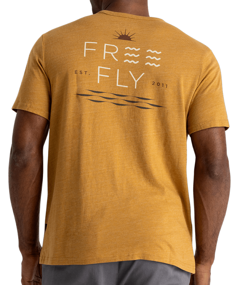 Men's Free Fly Salt And Sun T-Shirt - 036OCHRE