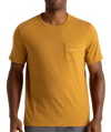 Men's Free Fly Salt And Sun T-Shirt - 036OCHRE