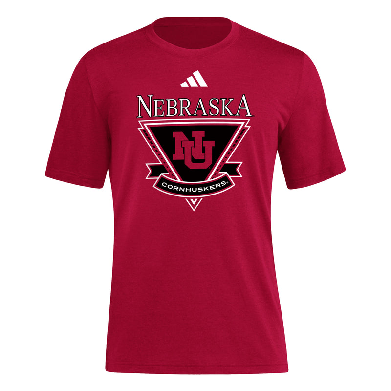 Men's Nebraska Huskers Adidas Aeroready T-Shirt - RED