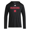 Men's Nebraska Huskers Adidas Blackout Hoodie - BLACK