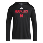 Men's Nebraska Huskers Adidas Blackout Hoodie - BLACK