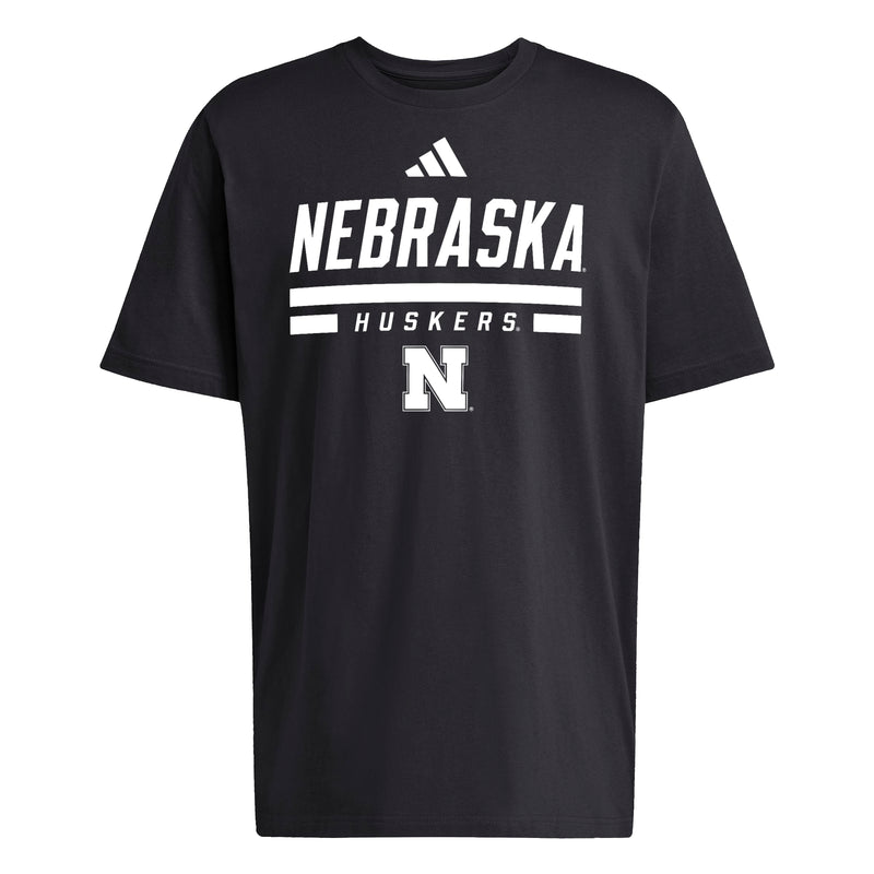 Men's Nebraska Huskers Adidas Blackout T-Shirt - BLACK