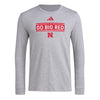 Men's Nebraska Huskers Adidas Fresh Longsleeve T-Shirt - GREY
