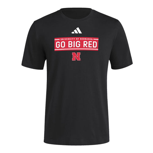 Men's Nebraska Huskers Adidas Go Big Red T-Shirt - BLACK