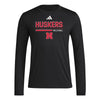 Men's Nebraska Huskers Adidas Volleyball Longsleeve T-Shirt - BLACK