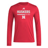 Men's Nebraska Huskers Adidas Volleyball Longsleeve T-Shirt - RED