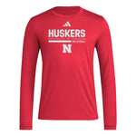 Men's Nebraska Huskers Adidas Volleyball Longsleeve T-Shirt - RED