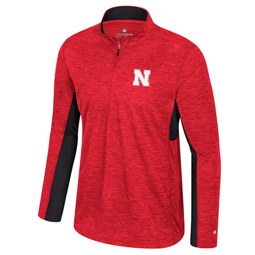Men's Nebraska Huskers Always Sunny 1/4 Zip - RED/BLACK