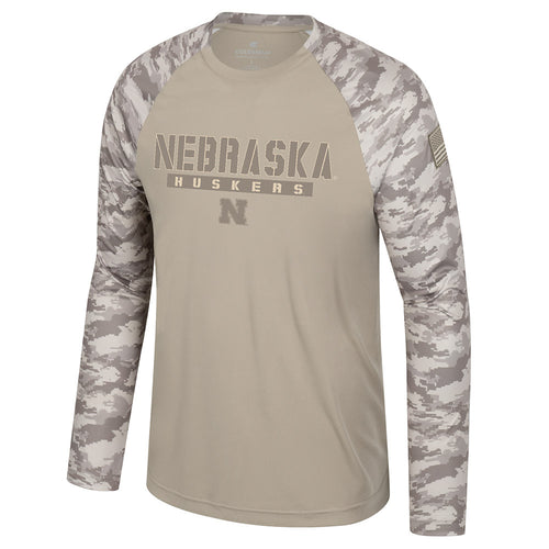 Men's Nebraska Huskers Battalion Raglan Longsleeve - DUNE