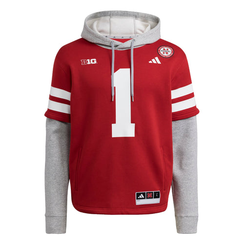 Men's Nebraska Huskers Combo Hoodie/Jersey - RED/GREY