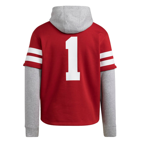 Men's Nebraska Huskers Combo Hoodie/Jersey - RED/GREY