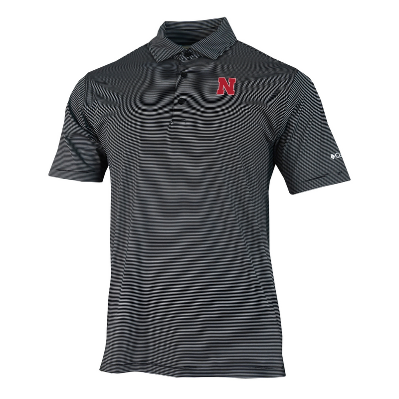 Men's Nebraska Huskers Double Hit Polo - 010 - BLACK