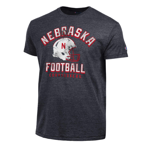 Men's Nebraska Huskers Football Helmet T-Shirt - 999 - BLACK