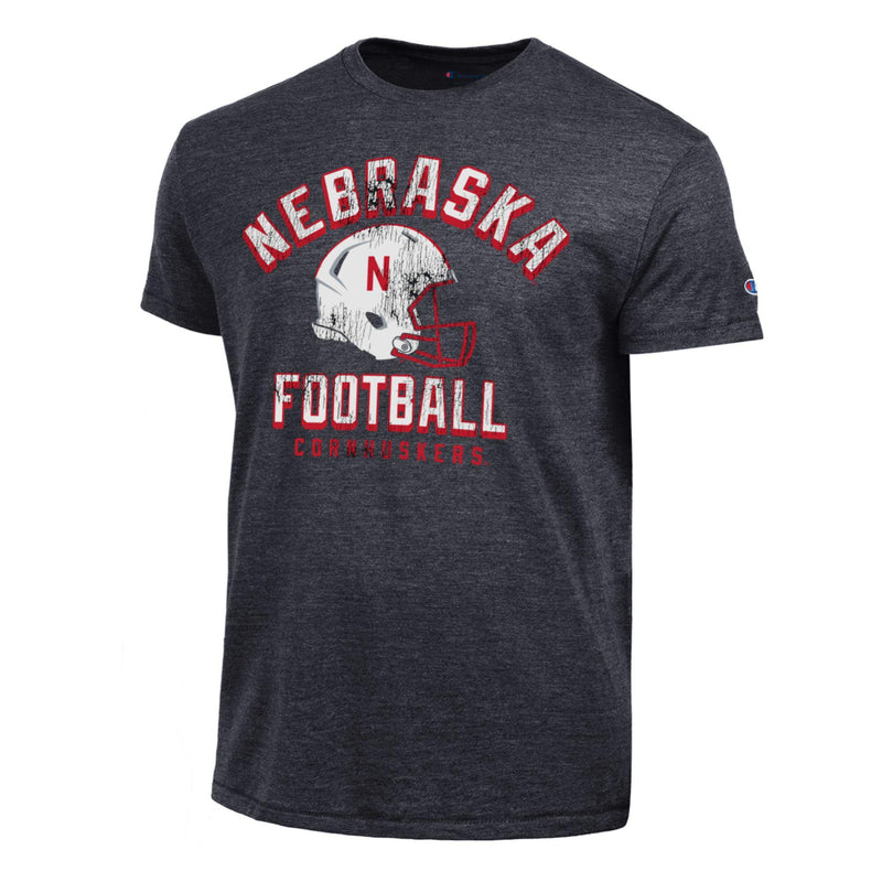 Men's Nebraska Huskers Football Helmet T-Shirt - 999 - BLACK