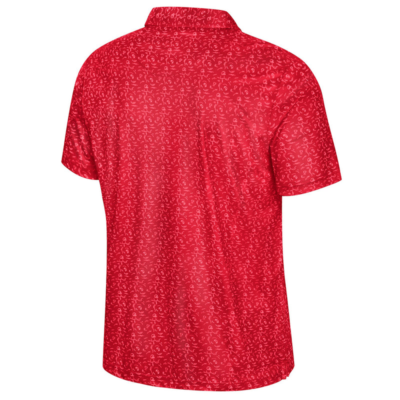 Men's Nebraska Huskers Football Print Polo - RED