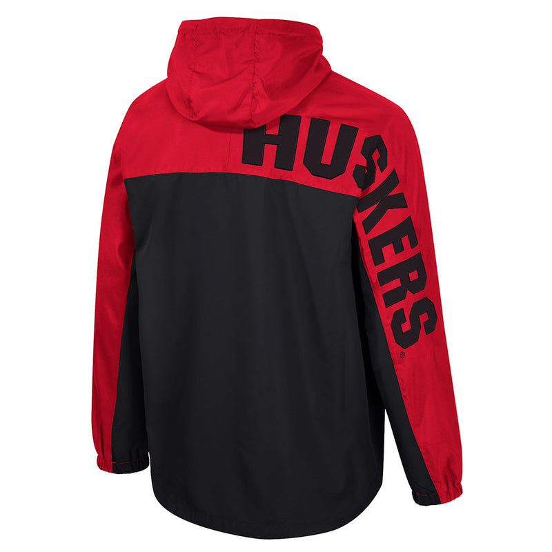 Men's Nebraska Huskers Half-Zip Jacket - RED/GREY