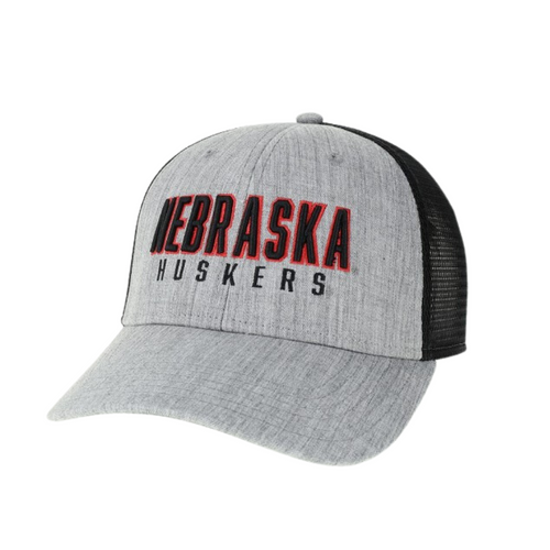 Men's Nebraska Huskers Low-Pro Straight Forward Hat - HG/BLK