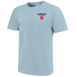 Men's Nebraska Huskers Mascot Flag T-Shirt - CHAMBR